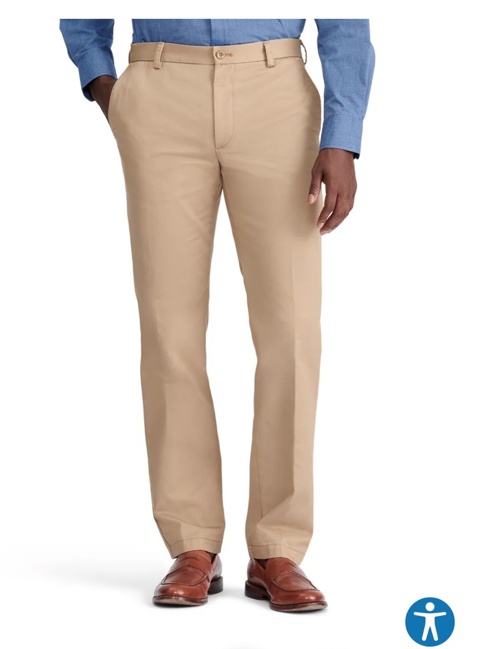 Izod Men's Khaki Straight-Leg Chinos